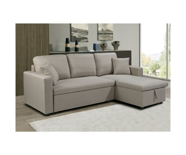 MONTREAL Καναπές - Κρεβάτι Γωνία Αναστρέψιμη με Χώρο Αποθήκευσης, Ύφασμα Μπεζ MONTREAL Καναπές - Κρεβάτι Γωνία Αναστρέψιμη με Χώρο Αποθήκευσης, Ύφασμα Μπεζ