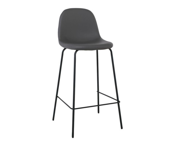 CELINA Σκαμπό BAR με Πλάτη, Κάθισμα H.67cm, Μέταλλο Βαφή Μαύρο, Pvc Γκρι CELINA Σκαμπό BAR με Πλάτη, Κάθισμα H.67cm, Μέταλλο Βαφή Μαύρο, Pvc Γκρι (ΣΕΤ 4 τεμ)