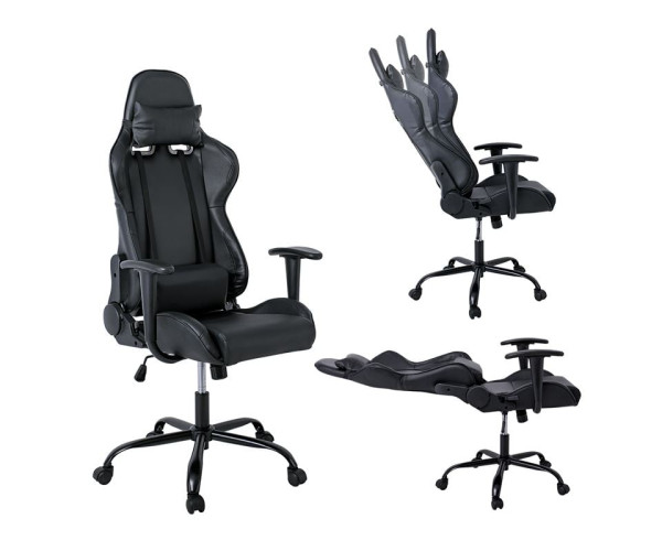 BF8350 Gaming Πολυθρόνα Γραφείου, Ανάκλιση Πλάτης έως 90°, Pu Μαύρο BF8350 Gaming Πολυθρόνα Γραφείου, Ανάκλιση Πλάτης έως 90°, Pu Μαύρο