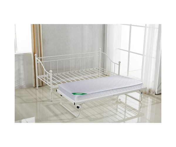 MARIN Set: Daybed (για στρώμα 90x190) + Βοηθητικό Κρεβάτι με Στρώμα 185x85 Μέταλλο Άσπρο MARIN Set: Daybed (για στρώμα 90x190) + Βοηθητικό Κρεβάτι με Στρώμα 185x85 Μέταλλο Άσπρο