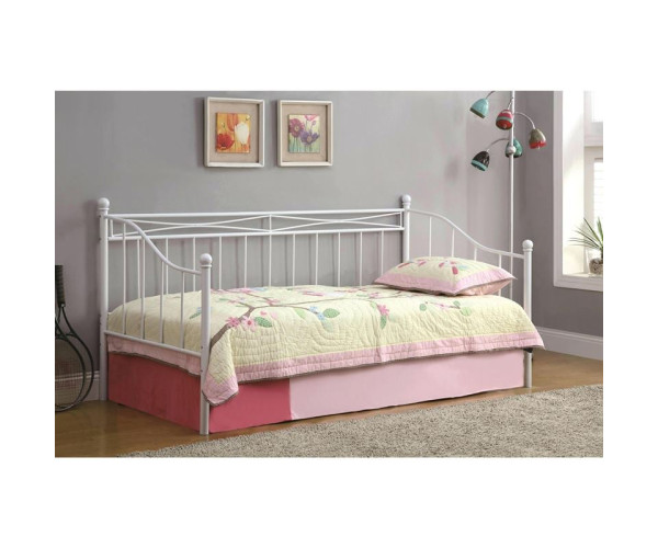 MARIN Set: Daybed με Στρώμα 90x190 + Βοηθητικό Κρεβάτι με Στρώμα 85x185 Μέταλλο Άσπρο