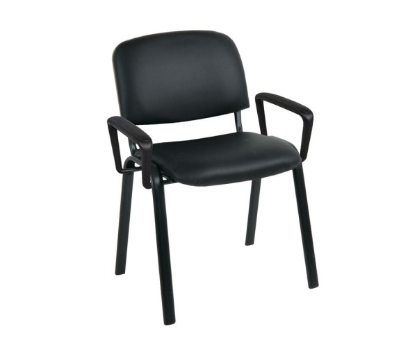 SIGMA Πολυθρόνα Γραφείου Επισκέπτη Μέταλλο Μαύρο / PVC Μαύρο