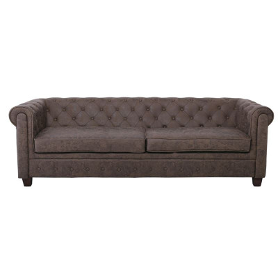 CHESTERFIELD Newport Kαναπές 3Θέσιος Σαλονιού - Καθιστικού, Ύφασμα Antique Look Καφέ