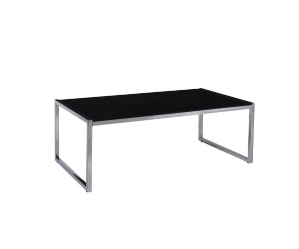 ACTION Τραπεζάκι Σαλονιού - Καθιστικού 120x60cm Inox - Μαυρό Γυαλί 8mm