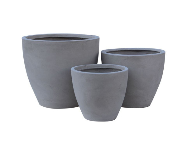 FLOWER POT-3  Set 3 τεμαχίων Cement Grey
