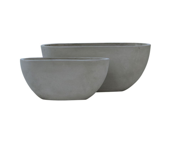 FLOWER POT-4  Set 2 τεμαχίων Cement Grey