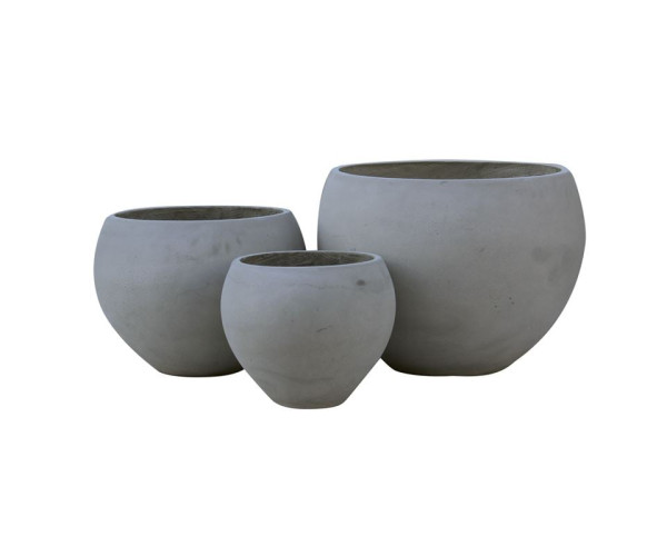 FLOWER POT-5 Set 3 τεμαχίων Cement Grey FLOWER POT-5 Set 3 τεμαχίων Cement Grey