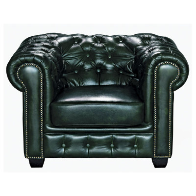 CHESTERFIELD Birmingham Πολυθρόνα Σαλονιού Καθιστικού,Δέρμα Antique Green