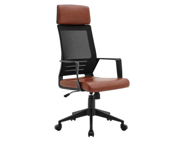 BF2500 Πολυθρόνα Γραφείου Διευθυντή Mesh Μαύρο - Pu Καφέ BF2500 Πολυθρόνα Γραφείου Διευθυντή Mesh Μαύρο - Pu Καφέ