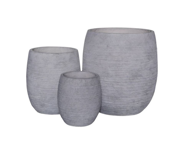 FLOWER POT-8  Set 3 τεμαχίων, Απόχρωση Light Grey Wash