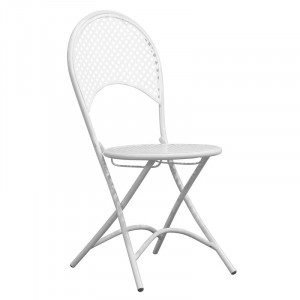 RONDO Καρέκλα Πτυσσόμενη, Μέταλλο Mesh Βαφή Άσπρο (ΣΕΤ 2 τεμ)