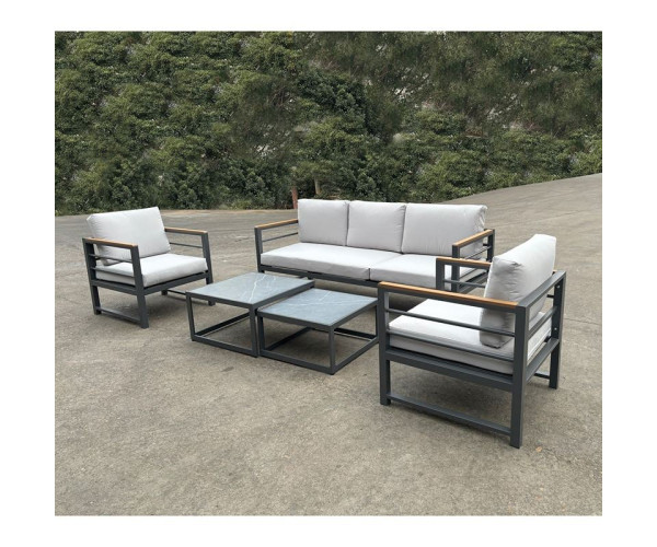 MARILIAN Set Σαλόνι Κήπου, 5τεμ, Μέταλλο Βαφή Ανθρακί, Μαξιλάρια Γκρι MARILIAN Set Σαλόνι Κήπου, 5τεμ, Μέταλλο Βαφή Ανθρακί, Μαξιλάρια Γκρι