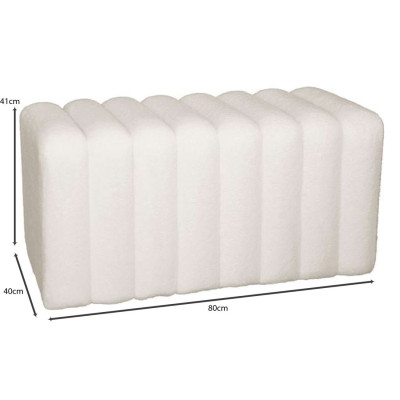 TOGO Σκαμπό Βοηθητικό, Teddy Ύφασμα Εκρού