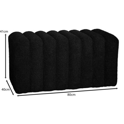 TOGO Σκαμπό Βοηθητικό, Teddy Ύφασμα Μαύρο