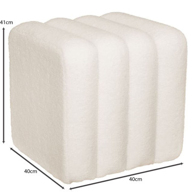 TOGO Σκαμπό Βοηθητικό, Teddy Ύφασμα Εκρού