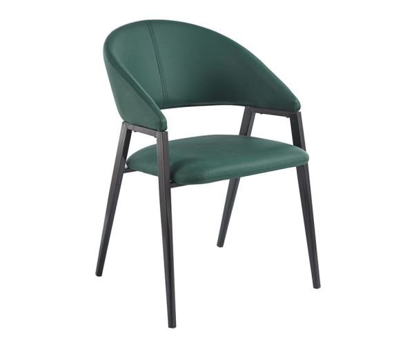 DELI Πολυθρόνα Μέταλλο Βαφή Μαύρο, Pu Forest Green DELI Πολυθρόνα Μέταλλο Βαφή Μαύρο, Pu Forest Green (ΣΕΤ 2 τεμ)