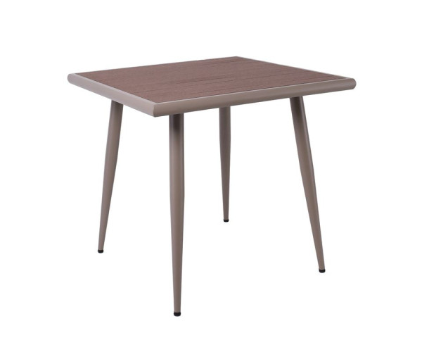 SERRANO Τραπέζι Κήπου-Βεράντας Μέταλλο Βαφή Sand Beige, Polywood Καρυδί SERRANO Τραπέζι Κήπου-Βεράντας Μέταλλο Βαφή Sand Beige, Polywood Καρυδί