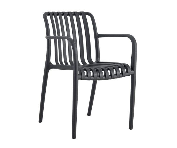 MODA Πολυθρόνα Στοιβαζόμενη PP - UV Protection Απόχρωση Ανθρακί