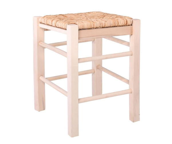 ΤΑΒΕΡΝΑΣ Σκαμπό Βοηθητικό, Οξιά Εμποτισμός Φυσικό, Κάθισμα Ψάθα