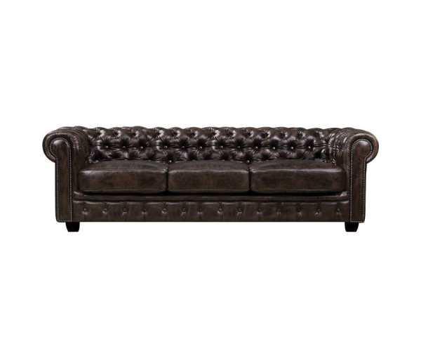 CHESTERFIELD Birmingham Καναπές 4Θέσιος Σαλονιού Καθιστικού, Δέρμα Καφέ CHESTERFIELD Birmingham Καναπές 4Θέσιος Σαλονιού Καθιστικού, Δέρμα Καφέ