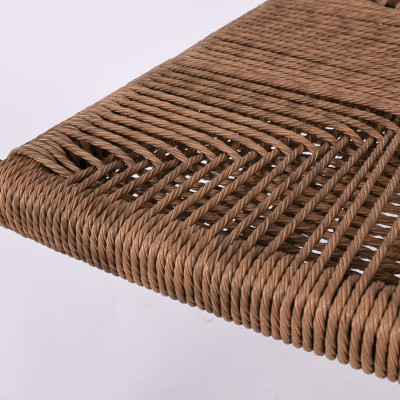 MADY Πολυθρόνα Βεράντας-Κήπου ALU Άσπρο, Rope Wicker Φυσικό, Στοιβαζόμενη
