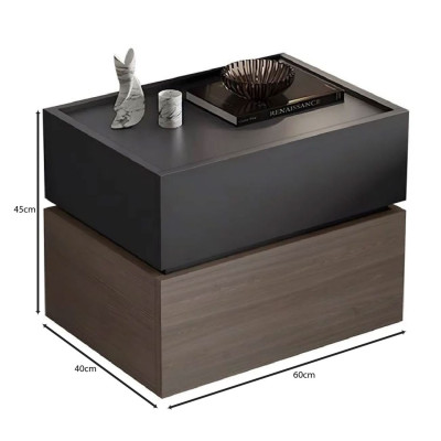 VANITY Κομοδίνο, Αποχρώσεων Sonoma Oak & Grey, με Αποσπώμενα χρωματικά Μέρη