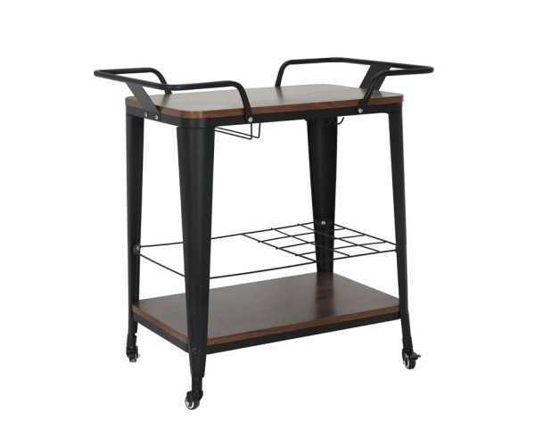 RELIX Trolley Bar-Pro Μέταλλο Βαφή Μαύρο, MDF Απόχρωση Καρυδί RELIX Trolley Bar-Pro Μέταλλο Βαφή Μαύρο, MDF Απόχρωση Καρυδί