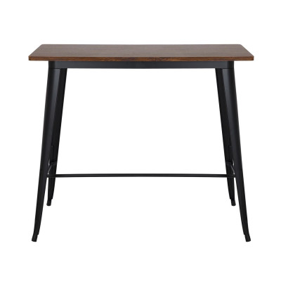 RELIX Wood Dark Oak Τραπέζι Bar-Pro, Μέταλλο Βαφή Μαύρο