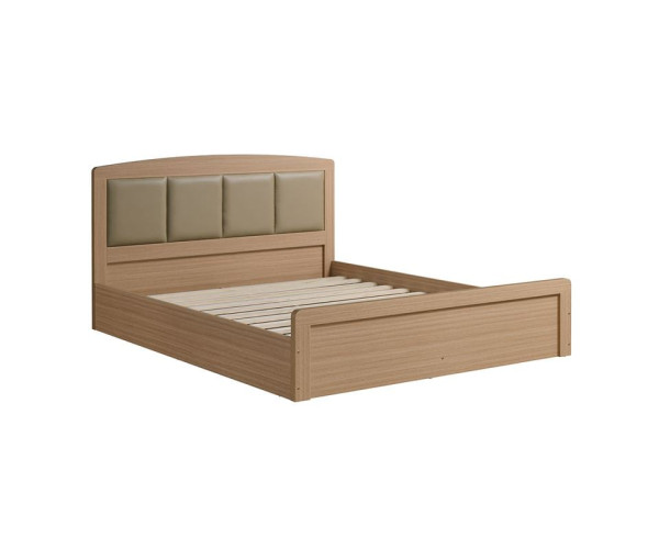 CALIBER Κρεβάτι Διπλό για Στρώμα 150x200cm, Απόχρωση Sonoma Oak, Κεφαλάρι Pu Μπεζ CALIBER Κρεβάτι Διπλό για Στρώμα 150x200cm, Απόχρωση Sonoma Oak, Κεφαλάρι Pu Μπεζ