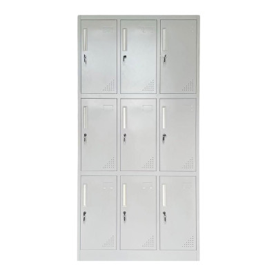 LOCKER 9 Θέσεων Φοριαμός - Ερμάριο με εσωτερικά ράφια, Μέταλλο Βαφή Γκρι