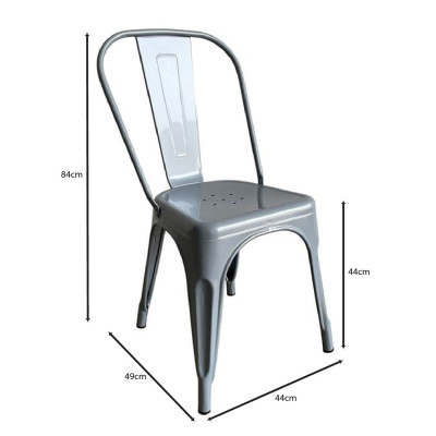 RELIX Καρέκλα Στοιβαζόμενη, Μέταλλο Βαφή Γκρι