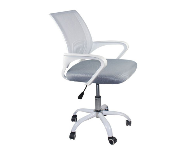 BF2101-SC *Διαλογής* Πολυθρόνα Γραφείου χωρίς Ανάκλιση Άσπρο - Mesh Γκρι