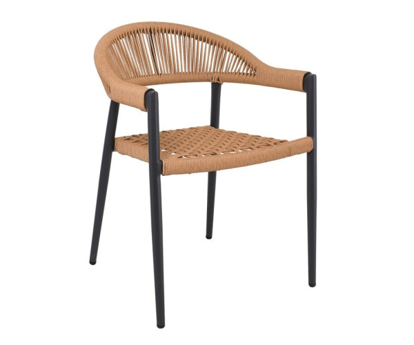 MADISON Πολυθρόνα Βεράντας- Κήπου, ALU Ανθρακί, Rope Wicker Φυσικό, Στοιβαζόμενη MADISON Πολυθρόνα Βεράντας- Κήπου, ALU Ανθρακί, Rope Wicker Φυσικό, Στοιβαζόμενη