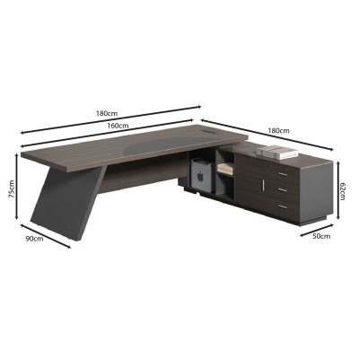 MASTER Γραφείο Δεξιά Γωνία, Απόχρωση Grey Walnut