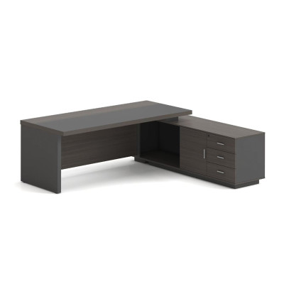VIP Γραφείο Δεξιά Γωνία, Απόχρωση Grey Walnut