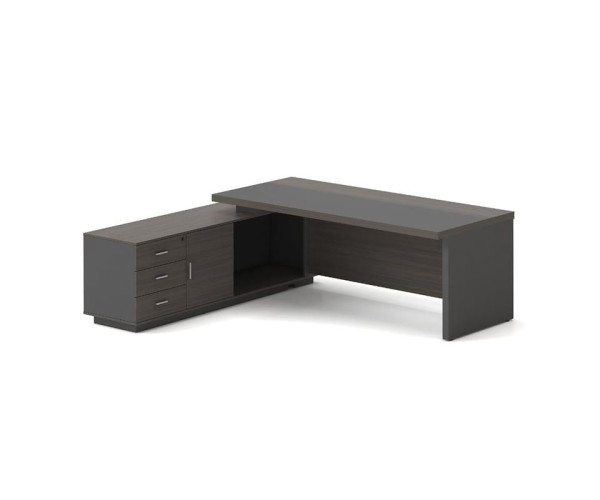 VIP Γραφείο Αριστερή Γωνία, Απόχρωση Grey Walnut