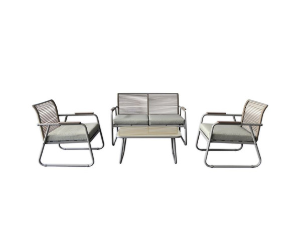 ROCCO Set Σαλόνι Κήπου 4τεμ, Μέταλλο Μπεζ, Rope Wicker Μπεζ, Μαξιλ.Μπεζ, Γυαλί Μπεζ ROCCO Set Σαλόνι Κήπου 4τεμ, Μέταλλο Μπεζ, Rope Wicker Μπεζ, Μαξιλ.Μπεζ, Γυαλί Μπεζ