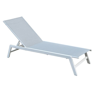 CORTE Ξαπλώστρα K/D, Μέταλλο Βαφή Άσπρο, Textilene Ανοιχτό Γκρι (ΣΕΤ 2 τεμ)