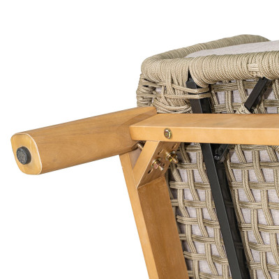 MARK Set Σαλόνι Κήπου 4τεμ, Acacia Φυσικό, Μαξιλάρια Μπεζ Rope Wicker Μπεζ