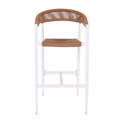 MADY Σκαμπό Bar, ALU Άσπρο, Rope Wicker Φυσικό