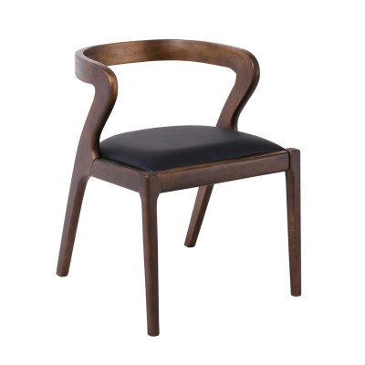 AVERY Καρέκλα Τραπεζαρίας, Απόχρωση Καρυδί, Pu Μαύρο (ΣΕΤ 2 τεμ)