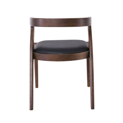 AVERY Καρέκλα Τραπεζαρίας, Απόχρωση Καρυδί, Pu Μαύρο (ΣΕΤ 2 τεμ)