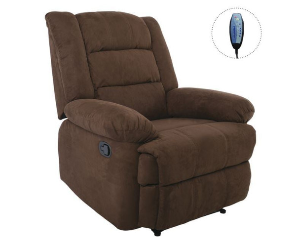 JULIA Massage Πολυθρόνα Relax Σαλονιού - Καθιστικού, Ύφασμα Καφέ