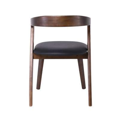 SANDRA Καρέκλα Τραπεζαρίας, Απόχρωση Καρυδί, Pu Μαύρο (ΣΕΤ 2 τεμ)