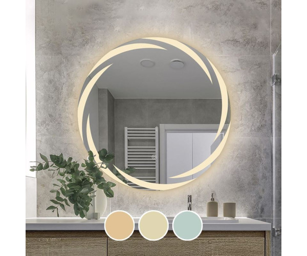 LED-1 Καθρέπτης Τοίχου - Φωτιζόμενος - Αφής, με 3 επιλογές εναλλαγής χρωμάτων LED-1 Καθρέπτης Τοίχου - Φωτιζόμενος - Αφής, με 3 επιλογές εναλλαγής χρωμάτων