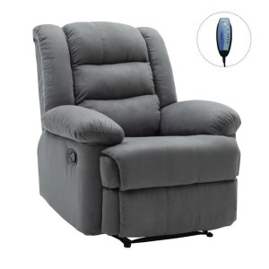 JULIA Massage Πολυθρόνα Relax Σαλονιού - Καθιστικού, Ύφασμα Γκρι