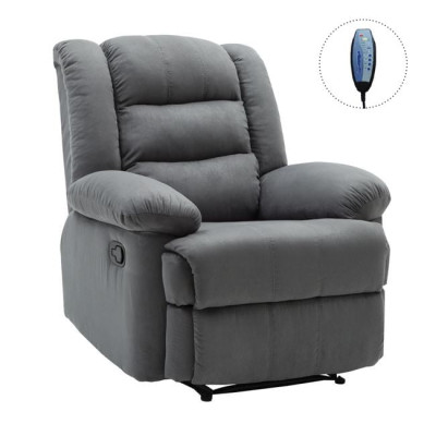 JULIA Massage Πολυθρόνα Relax Σαλονιού - Καθιστικού, Ύφασμα Γκρι