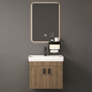 IDEA-4 Set Έπιπλο Μπάνιου Φυσικό, Καθρέπτης LED + Πάγκος με Νιπτήρα και Μπαταρία
