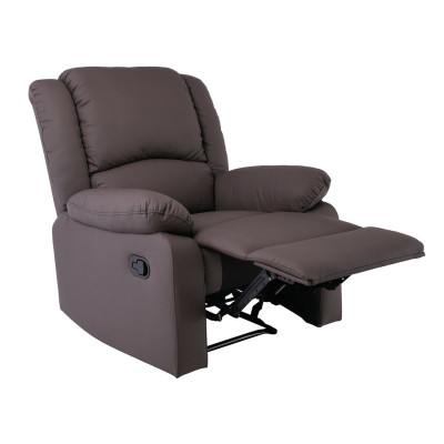 EVA Πολυθρόνα Relax Σαλονιού - Καθιστικού, PU Καφέ