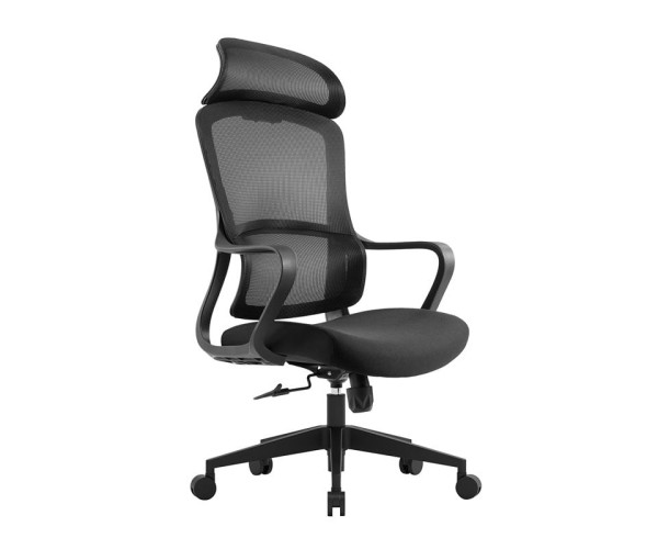 BF3010 Πολυθρόνα Γραφείου Διευθυντή, Mesh Μαύρο, Ύφασμα Μαύρο